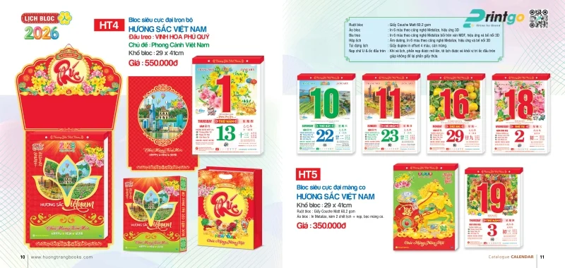  Lịch Bloc Hương Trang chủ đề Hương sắc Việt Nam chuyên nghiệp 
