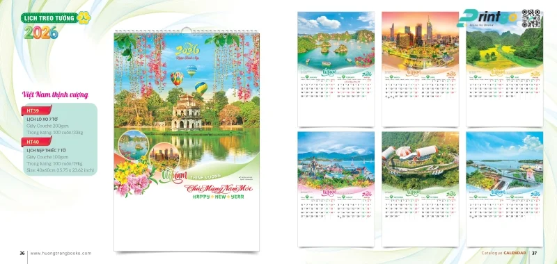Lịch treo tường Hương Trang phong cảnh thiên nhiên 