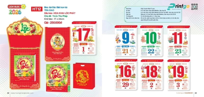 Lịch Bloc Hương Trang tiết kiệm chi phí 
