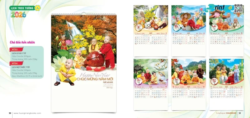 Lịch treo tường Hương Trang thiết kế khác biệt 