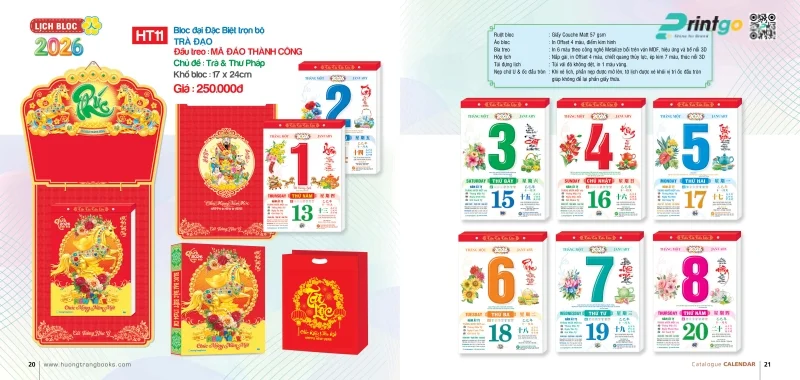  Lịch Bloc Hương Trang chuyên nghiệp 