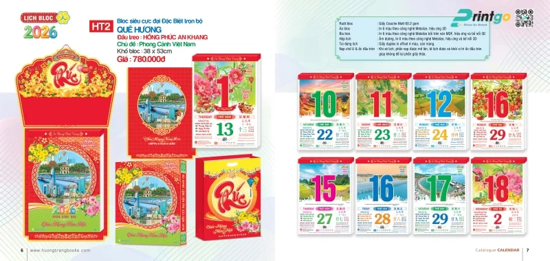 Lịch Bloc Hương Trang chủ đề Quê hương thu hút 