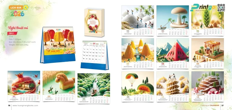  Lịch để bàn Hương Trang nghệ thuật 