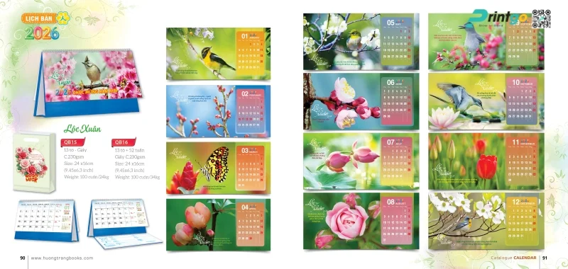  Lịch để bàn Hương Trang thiên nhiên tươi đẹp 