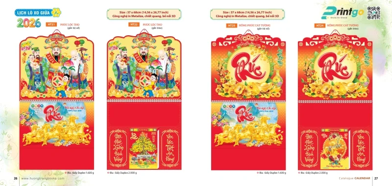 Lịch lò xo giữa Hương Trang tiện lợi 