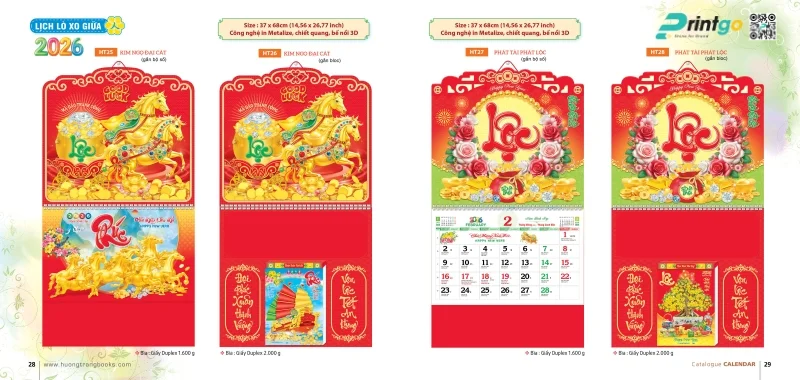 Lịch lò xo giữa Hương Trang chỉn chu 