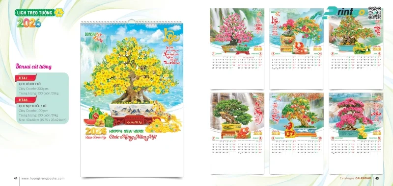 Lịch treo tường Hương Trang quà tặng Tết khách hàng 