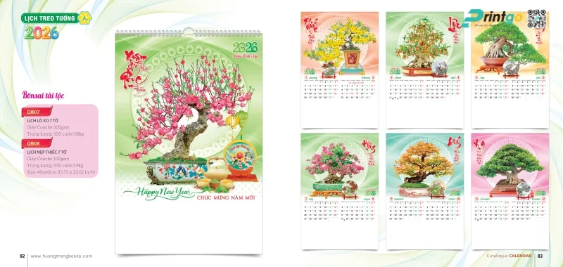 Lịch treo tường Hương Trang quà tặng Tết đối tác 