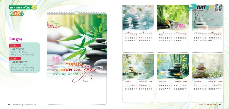 Lịch treo tường Hương Trang thiên nhiên phong phú 
