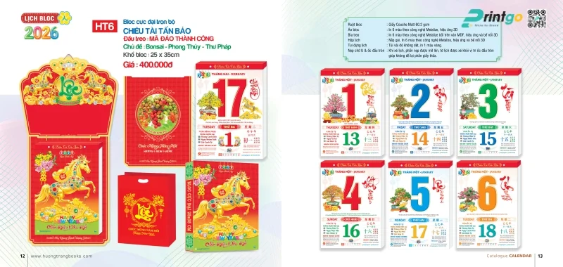  Lịch Bloc Hương Trang Chiêu tài tấn bảo 