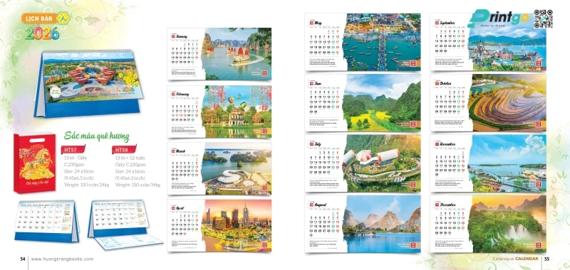  Lịch để bàn Hương Trang sắc màu quê hương 