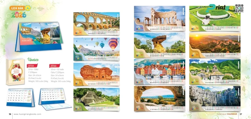  Lịch để bàn Hương Trang quốc tế 