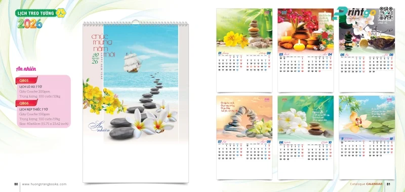 Lịch treo tường Hương Trang đa dạng phong cách 