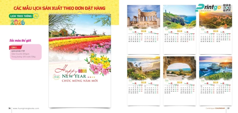 Lịch treo tường Hương Trang quà tặng Tết doanh nghiệp 