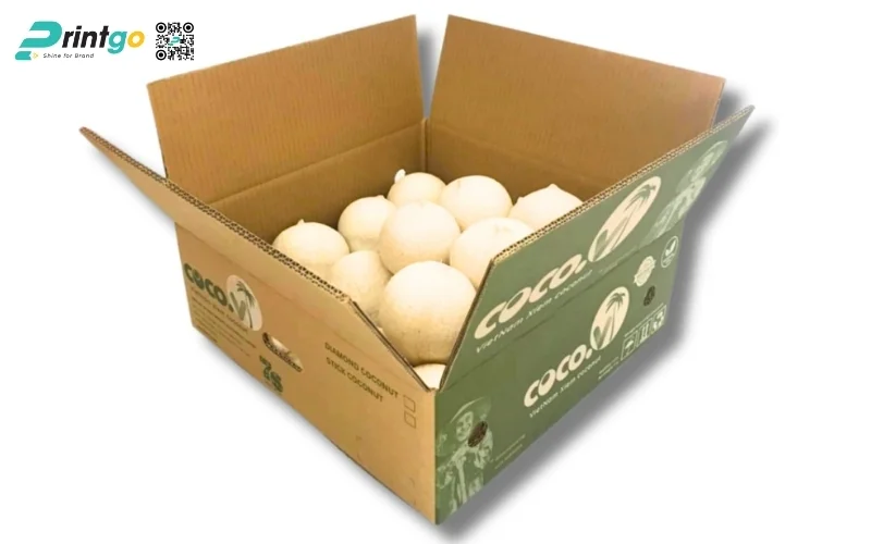 Mẫu thùng carton đựng dừa xiêm xuất khẩu đạt chuẩn