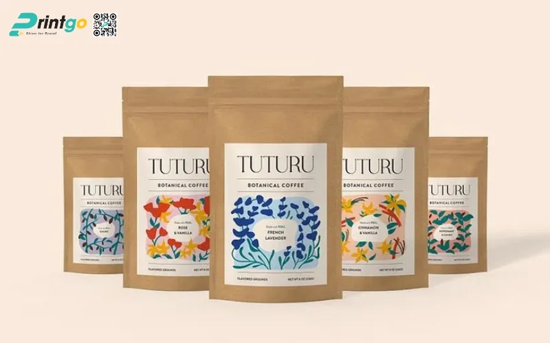 Mẫu bao bì cà phê xuất khẩu dạng túi kraft