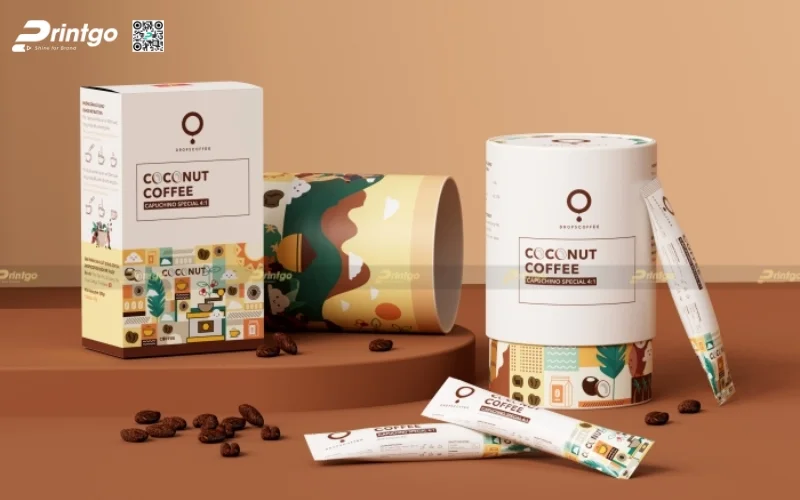 Mẫu bao bì cà phê xuất khẩu dạng hộp cao cấp
