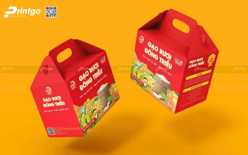 Bao bì gạo xuất khẩu dạng hộp carton sóng