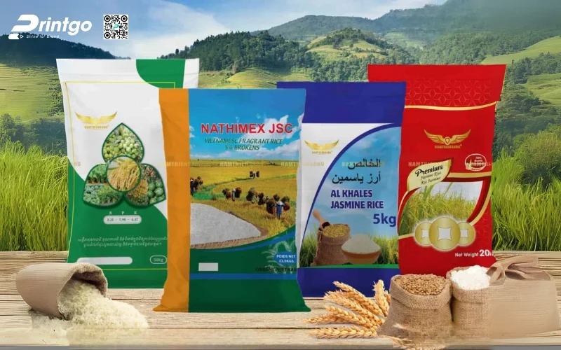 Bao bì gạo xuất khẩu dạng bao BOPP ghép màng