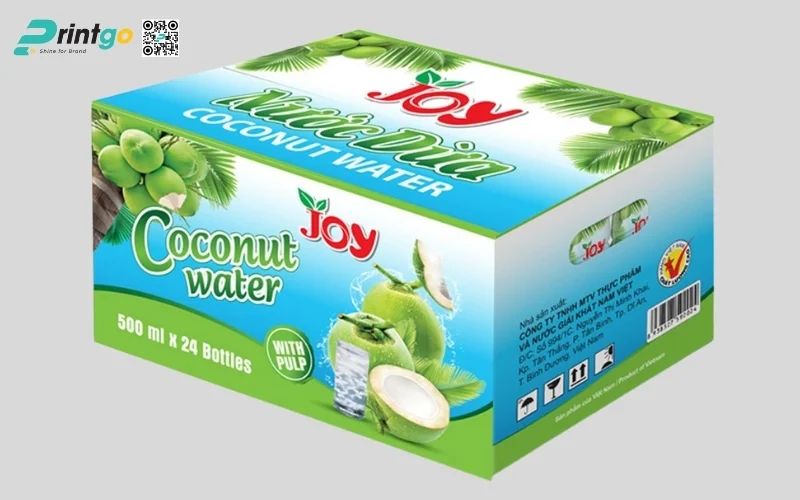 Mẫu thùng carton đựng dừa xiêm xuất khẩu đạt chuẩn