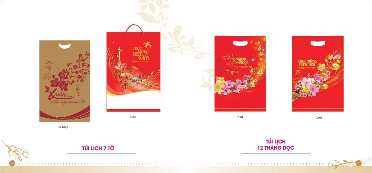 Túi đựng lịch tết 2026 nhà Bông Sen 