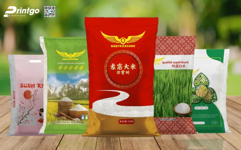 Bao bì gạo xuất khẩu dạng bao BOPP ghép màng