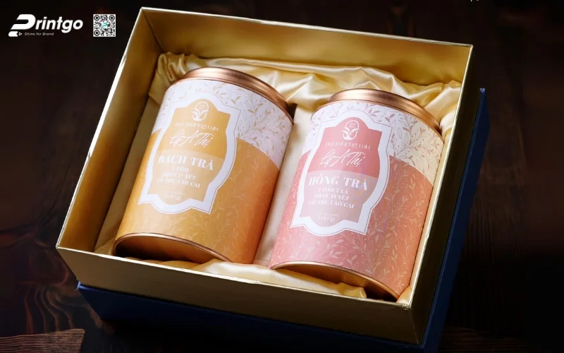 Mẫu bao bì trà xanh xuất khẩu dạng hộp trụ tròn Mẫu bao bì trà xanh xuất khẩu dạng hộp trụ tròn