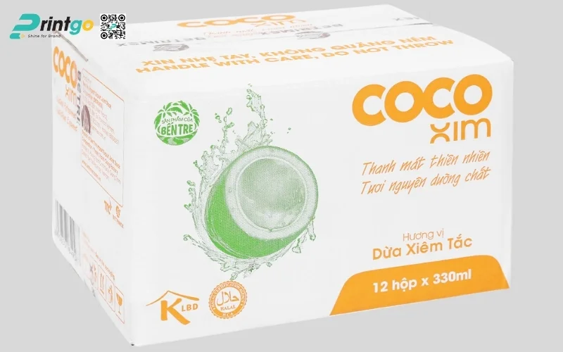 Mẫu thùng carton đựng dừa xiêm xuất khẩu đạt chuẩn