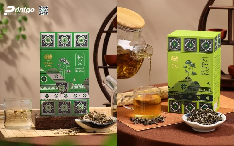 Mẫu bao bì trà xanh xuất khẩu dạng hộp carton mềm Mẫu bao bì trà xanh xuất khẩu dạng hộp carton mềm