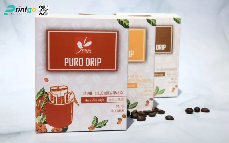 Mẫu bao bì cà phê xuất khẩu dạng hộp mềm