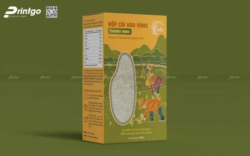 Bao bì gạo xuất khẩu dạng hộp carton mềm