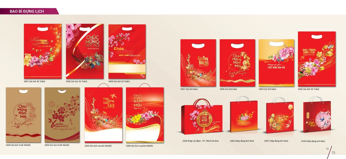 Túi đựng lịch tết 2026 nhà Bông Sen 