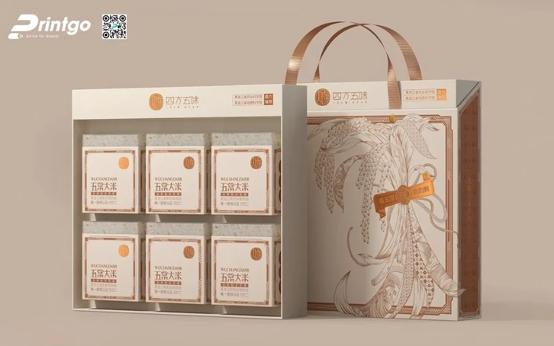 Bao bì gạo xuất khẩu dạng hộp carton cứng cao cấp