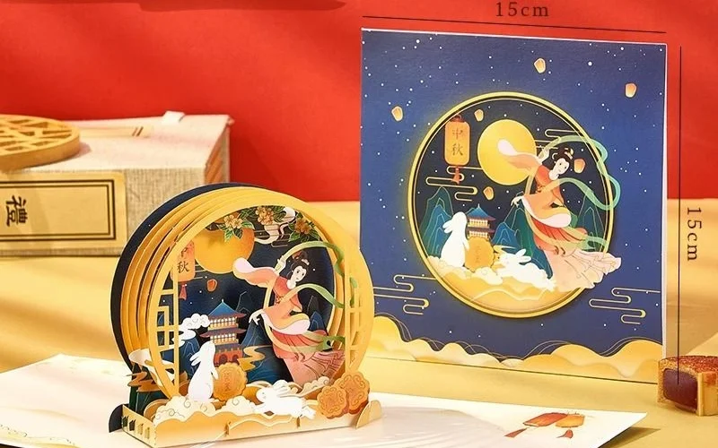 Mẫu thiệp trung thu đẹp 3D độc đáo