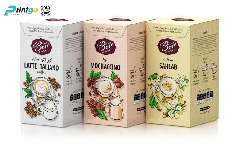 Mẫu bao bì cà phê xuất khẩu dạng hộp mềm