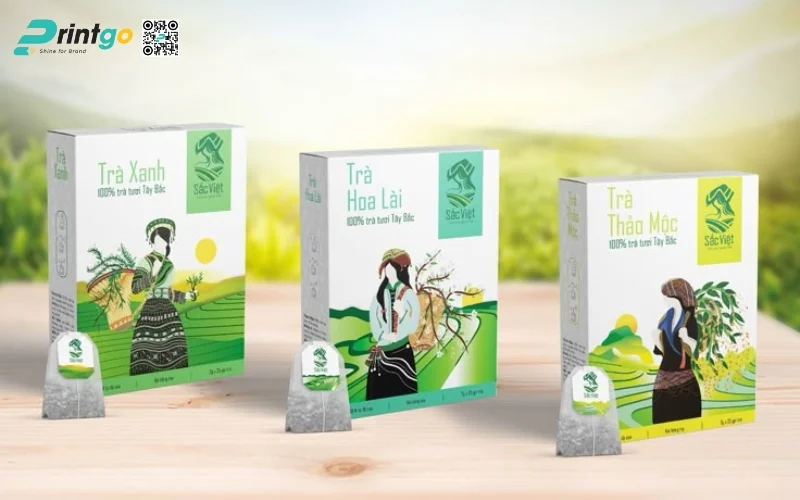 Mẫu bao bì trà xanh xuất khẩu dạng hộp carton mềm Mẫu bao bì trà xanh xuất khẩu dạng hộp carton mềm