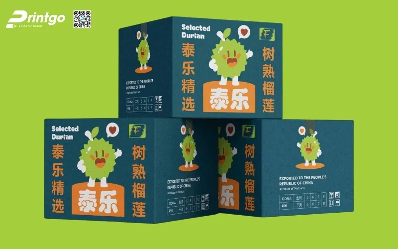 Mẫu thùng carton đựng trái cây xuất khẩu sầu riêng Mẫu thùng carton đựng trái cây xuất khẩu sầu riêng