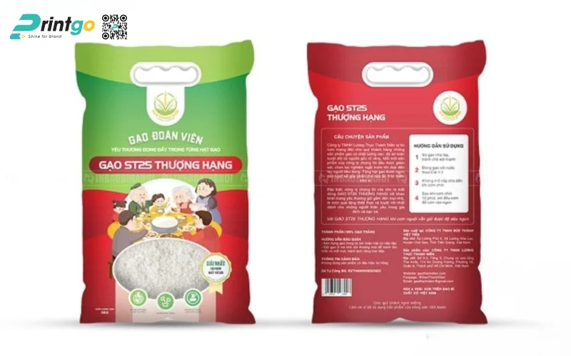 Bao bì gạo xuất khẩu dạng bao OPP ghép màng