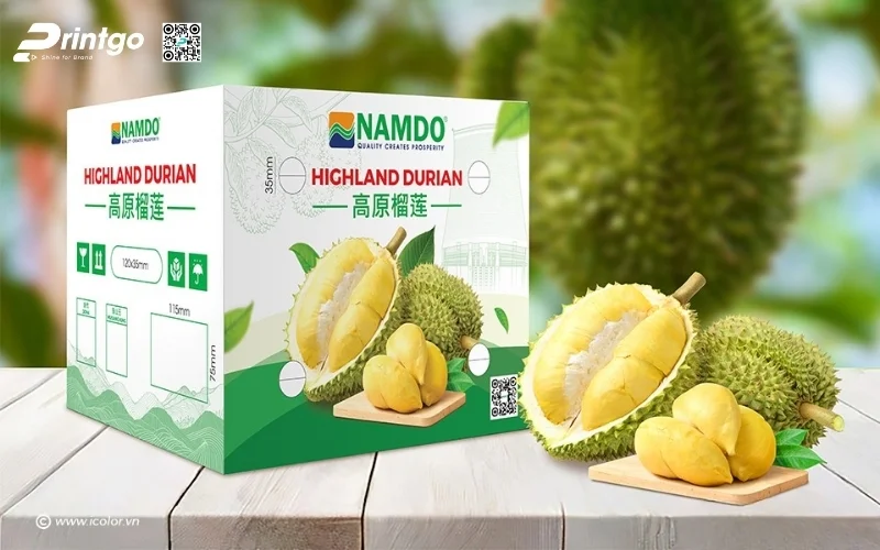 Mẫu thùng carton đựng trái cây xuất khẩu sầu riêng Mẫu thùng carton đựng trái cây xuất khẩu sầu riêng