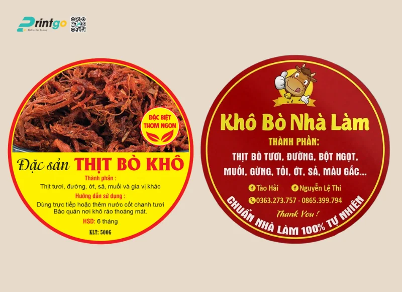 Tem nhãn bò khô
