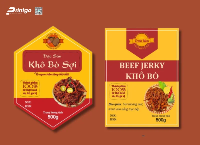 Tem nhãn bò khô