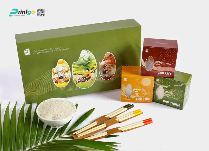 Hộp giấy đựng gạo chất liệu carton lạnh cứng cáp