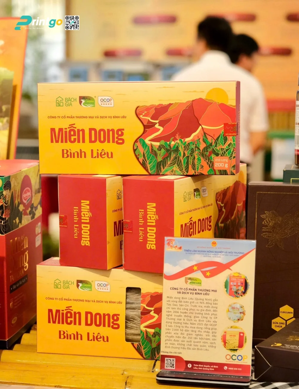 Hộp đựng miến dong Bình Liêu được trưng bày tại triển lãm 80 năm thành tựu đất nước