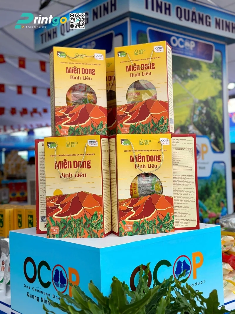 Printgo thiết kế và in  bao bì Miến dong Bình Liêu - Bách Gia (OCOP 5 sao)