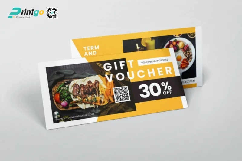 Mẫu voucher nhà hàng, đồ ăn chất lượng 