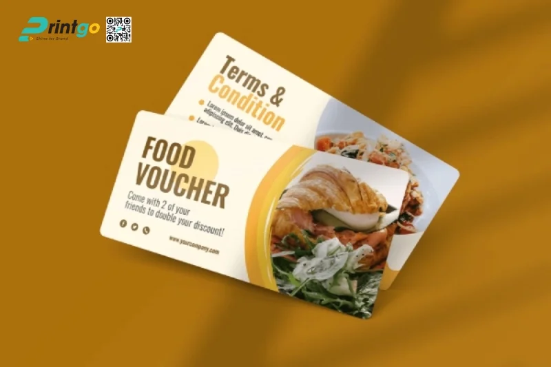 Mẫu voucher đồ ăn giúp thu hút khách hàng hiệu quả 