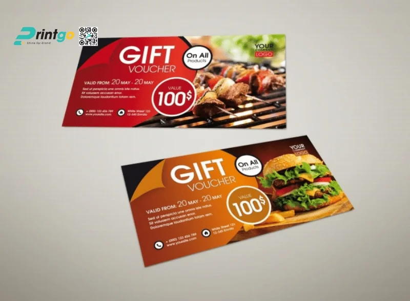 Mẫu voucher nhà hàng giảm giá thiết kế chỉn chu 