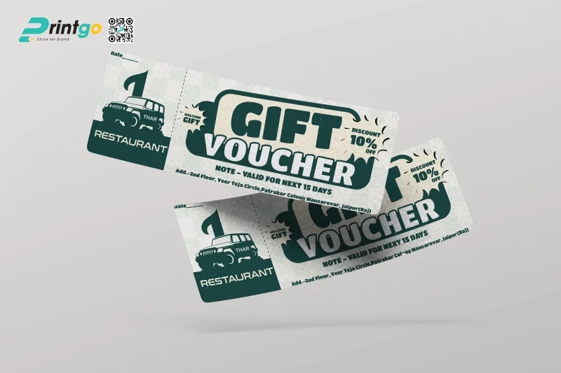 Mẫu voucher nhà hàng thiết kế tối giản 