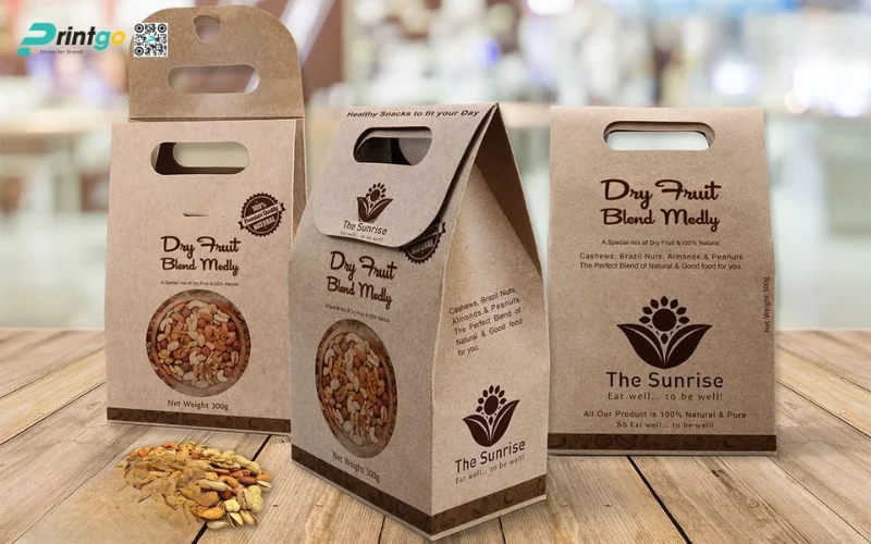 Mẫu bao bì granola dạng túi Kraft