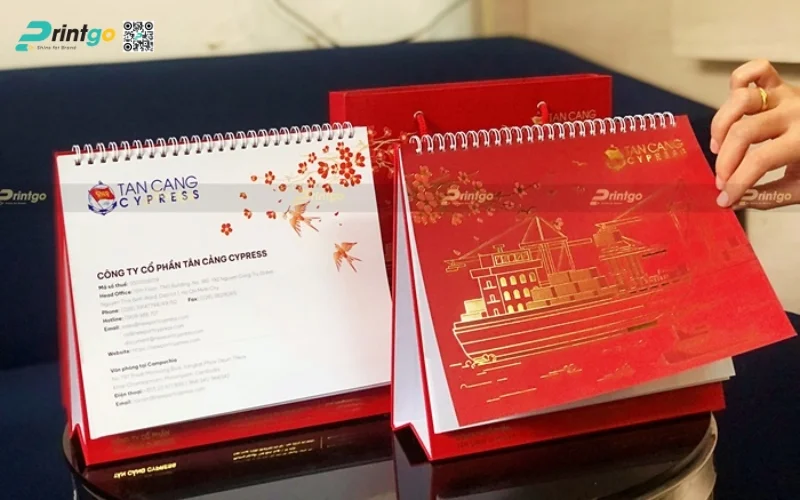 Dự án thiết kế và in ấn lịch để bàn của doanh nghiệp Tân Cảng Cypress